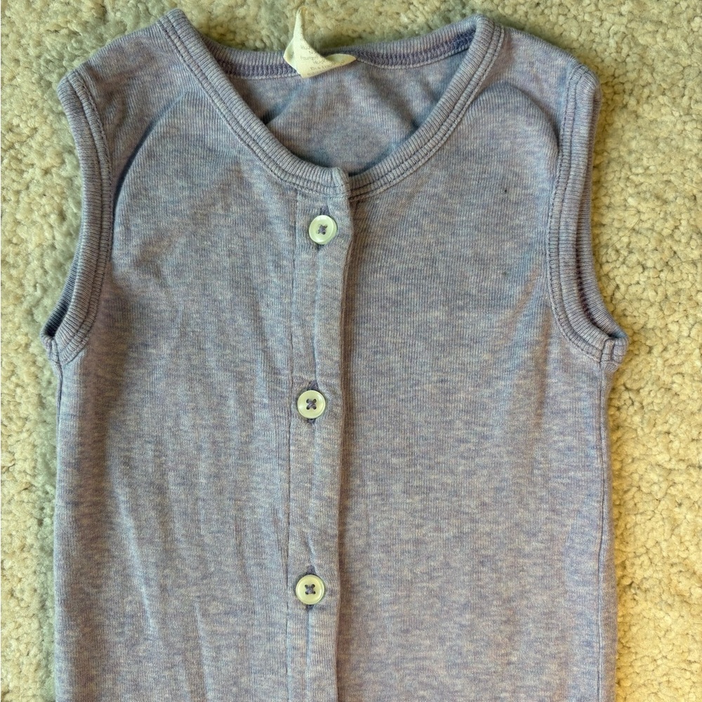 Kate Quinn Lavender Button-Up Snap Closure Sleeveless Onesie - Picture 3 of 8